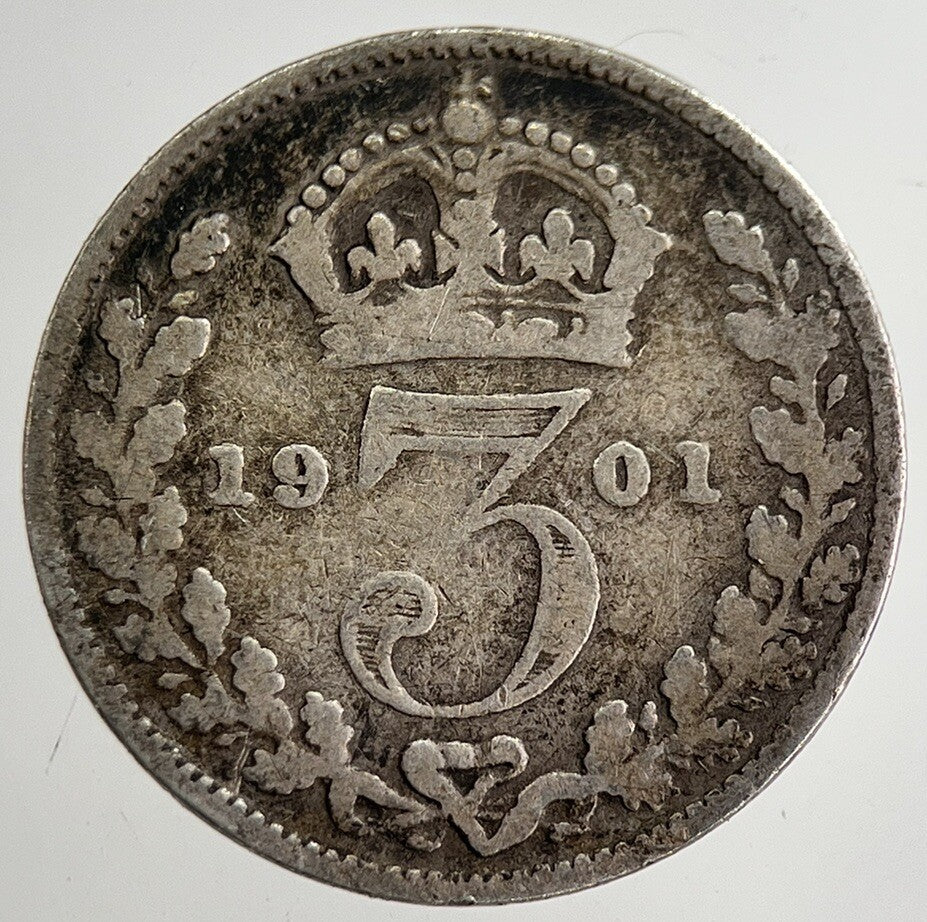 1901 Victoria Threepence Silver Coin | Collectable Grade | a8809