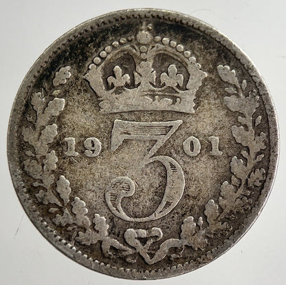 1901 Victoria Threepence Silver Coin | Collectable Grade | a8809