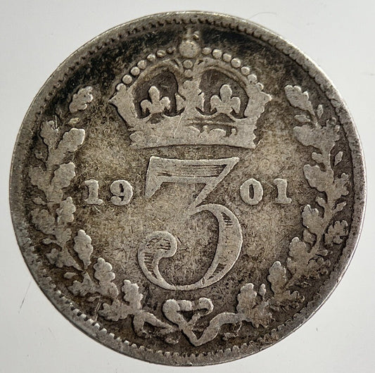1901 Victoria Threepence Silver Coin | Collectable Grade | a8809