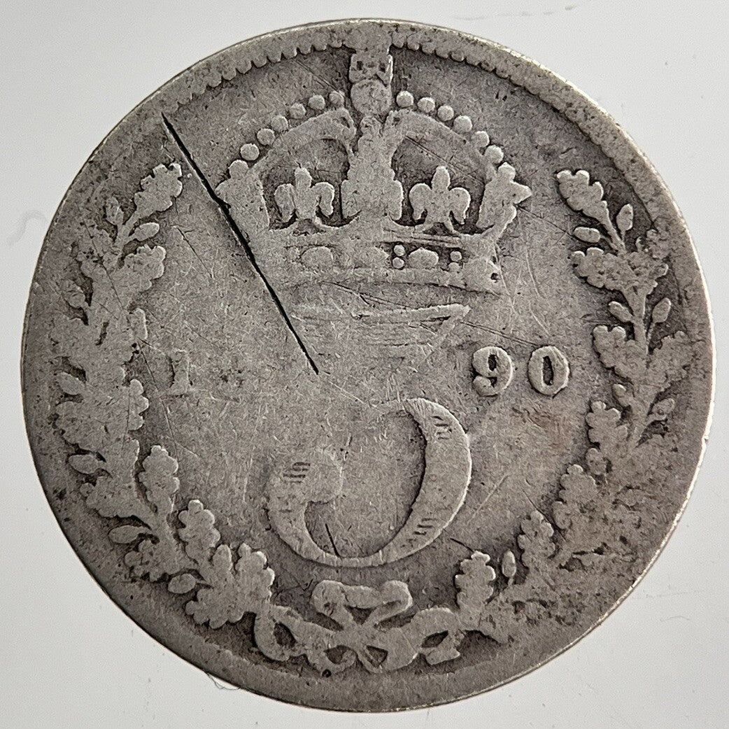 1890 Victoria Threepence Silver Coin | Collectable Grade | a8682