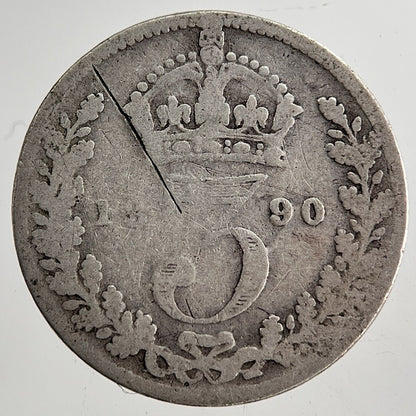 1890 Victoria Threepence Silver Coin | Collectable Grade | a8682