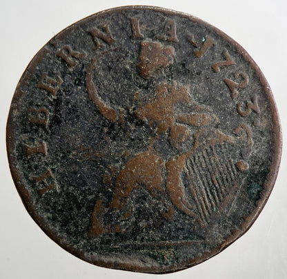 1723 Irish Hibernia Half-Penny Coin | Collectable Grade