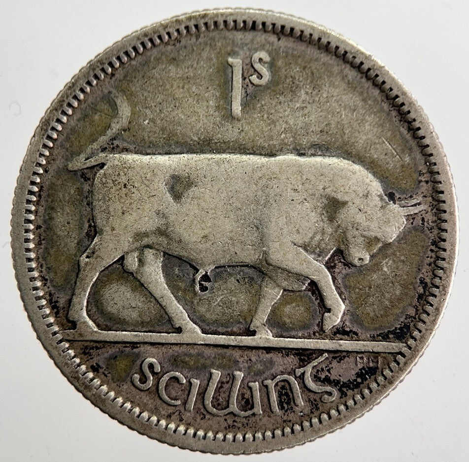 1928 Irish Shilling 1s Bull Silver Coin | Collectable Grade | a8799