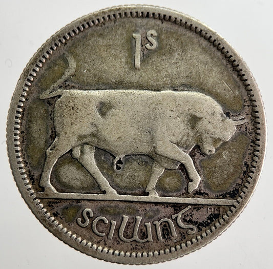 1928 Irish Shilling 1s Bull Silver Coin | Collectable Grade | a8799