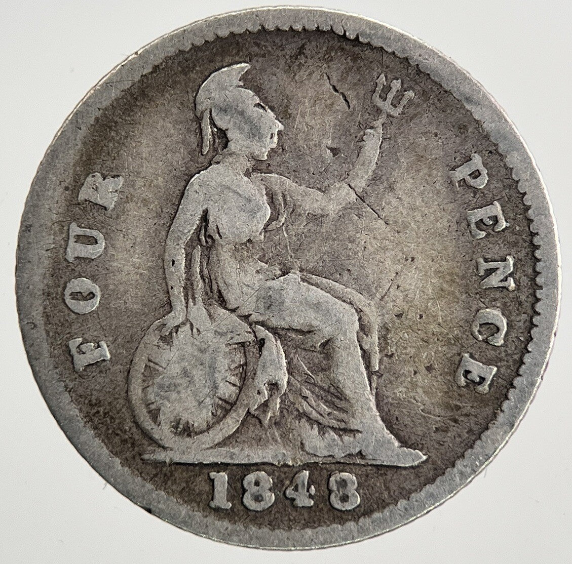 1848 Victoria Groat Four-Pence Silver Coin | Fine Collectable Grade | a9078