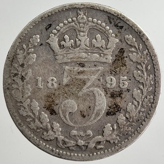 1895 Victoria Threepence Silver Coin | Collectable Grade | a8805