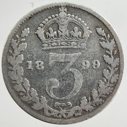 1899 Victoria Threepence Silver Coin | Collectable Grade | a8831