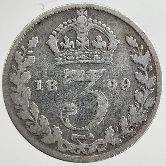 1899 Victoria Threepence Silver Coin | Collectable Grade | a8831