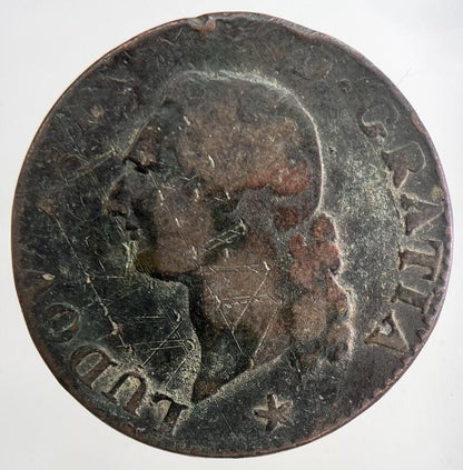 1786 Louis XVI France 1 Sol Coin | Fine Collectable Grade | a9104