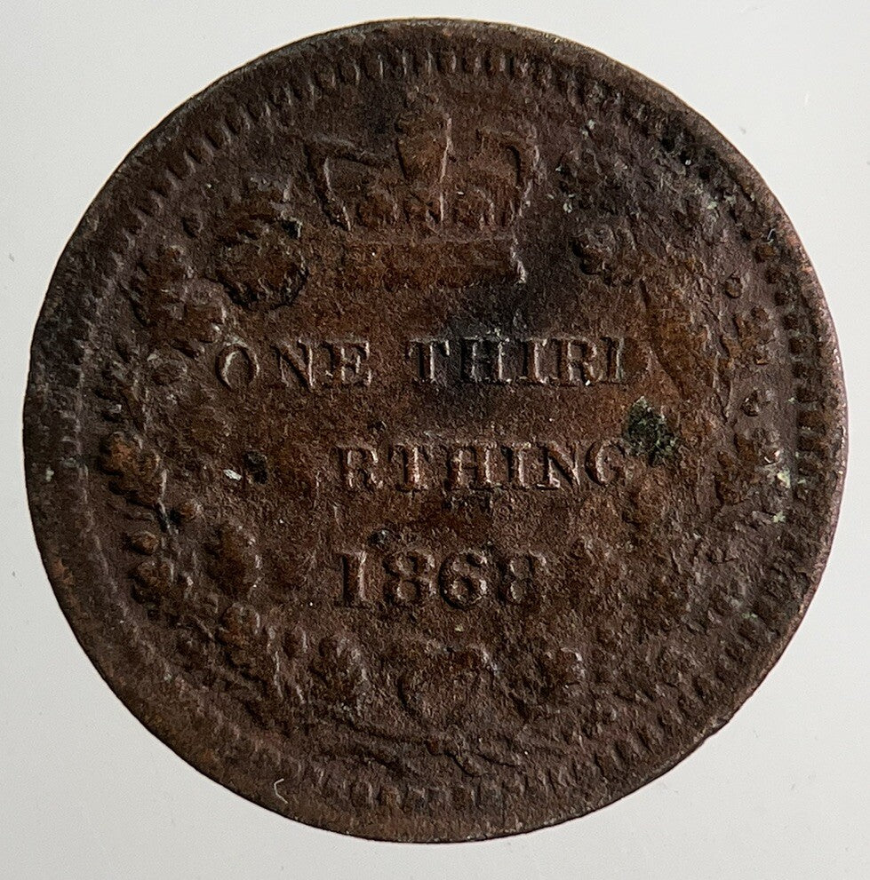 1868 Victoria 1/3 One Third Farthing Coin | Fine Collectable Grade | a9074