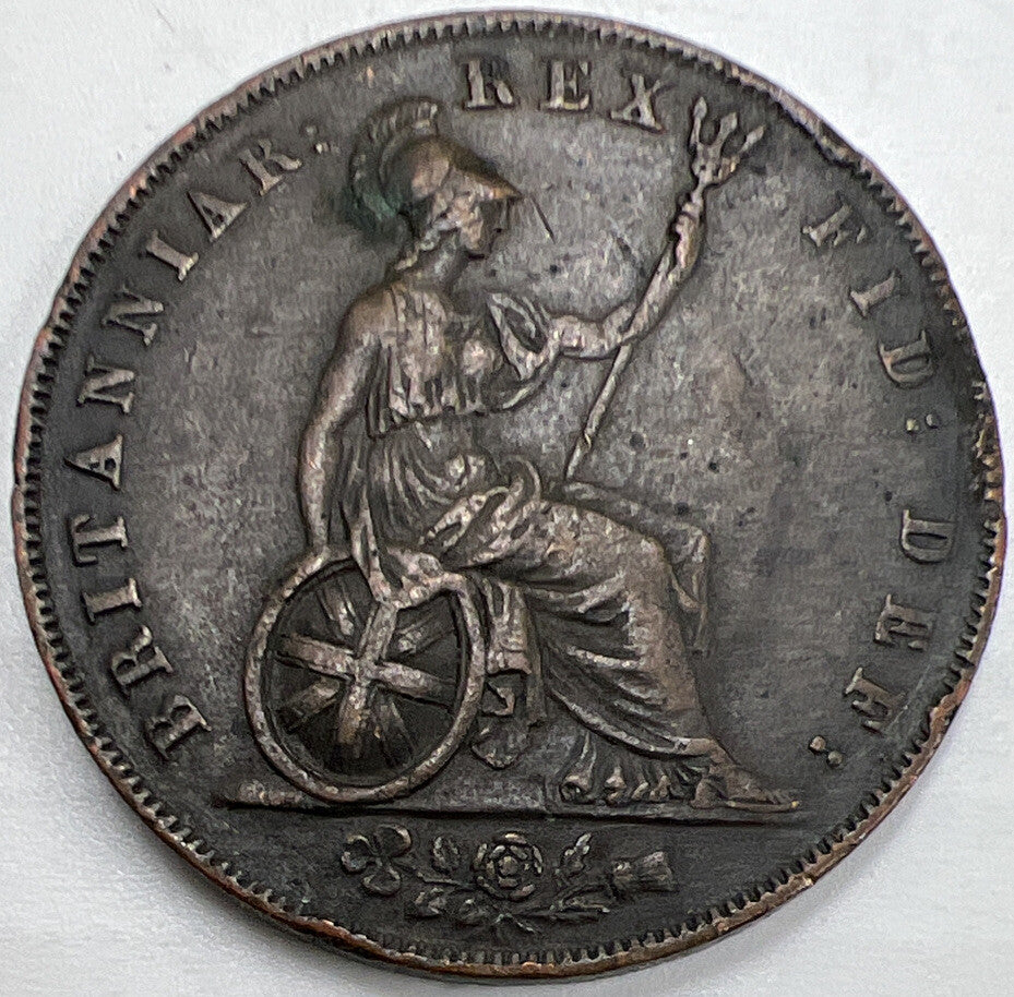 1827  George IV Half-Penny | British Coin | Fine Collectable Grade | a895