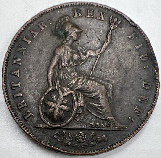 1827  George IV Half-Penny | British Coin | Fine Collectable Grade | a895