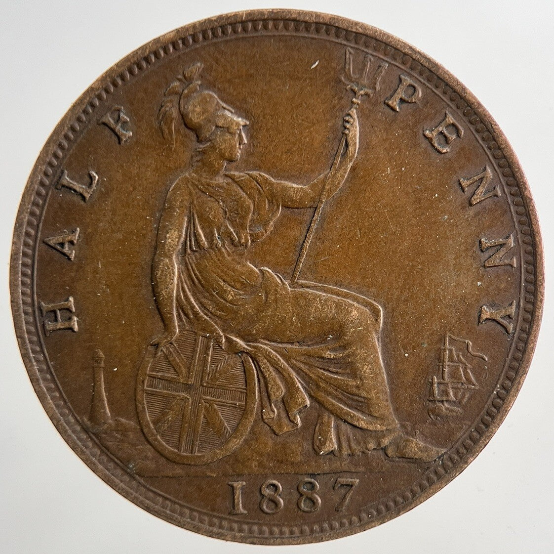 1887 Victoria Half-Penny Coin | Very High Grade | a9261