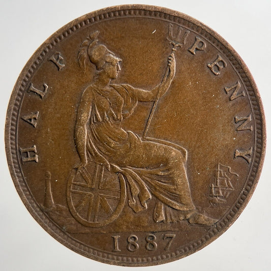 1887 Victoria Half-Penny Coin | Very High Grade | a9261