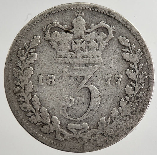 1877 Victoria Threepence Silver Coin | Collectable Grade | a8817