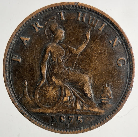 1875-H Victoria Farthing Coin | Fine Collectable Grade | a9212