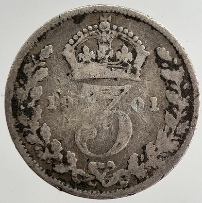 1901 Victoria Threepence Silver Coin | Collectable Grade | a8810