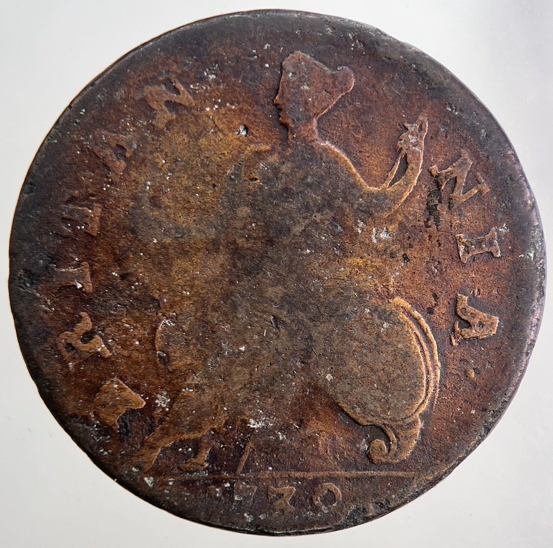 1739 George 2nd II Half-Penny British Coin | Collectable Grade | a9051