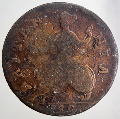 1739 George 2nd II Half-Penny British Coin | Collectable Grade | a9051