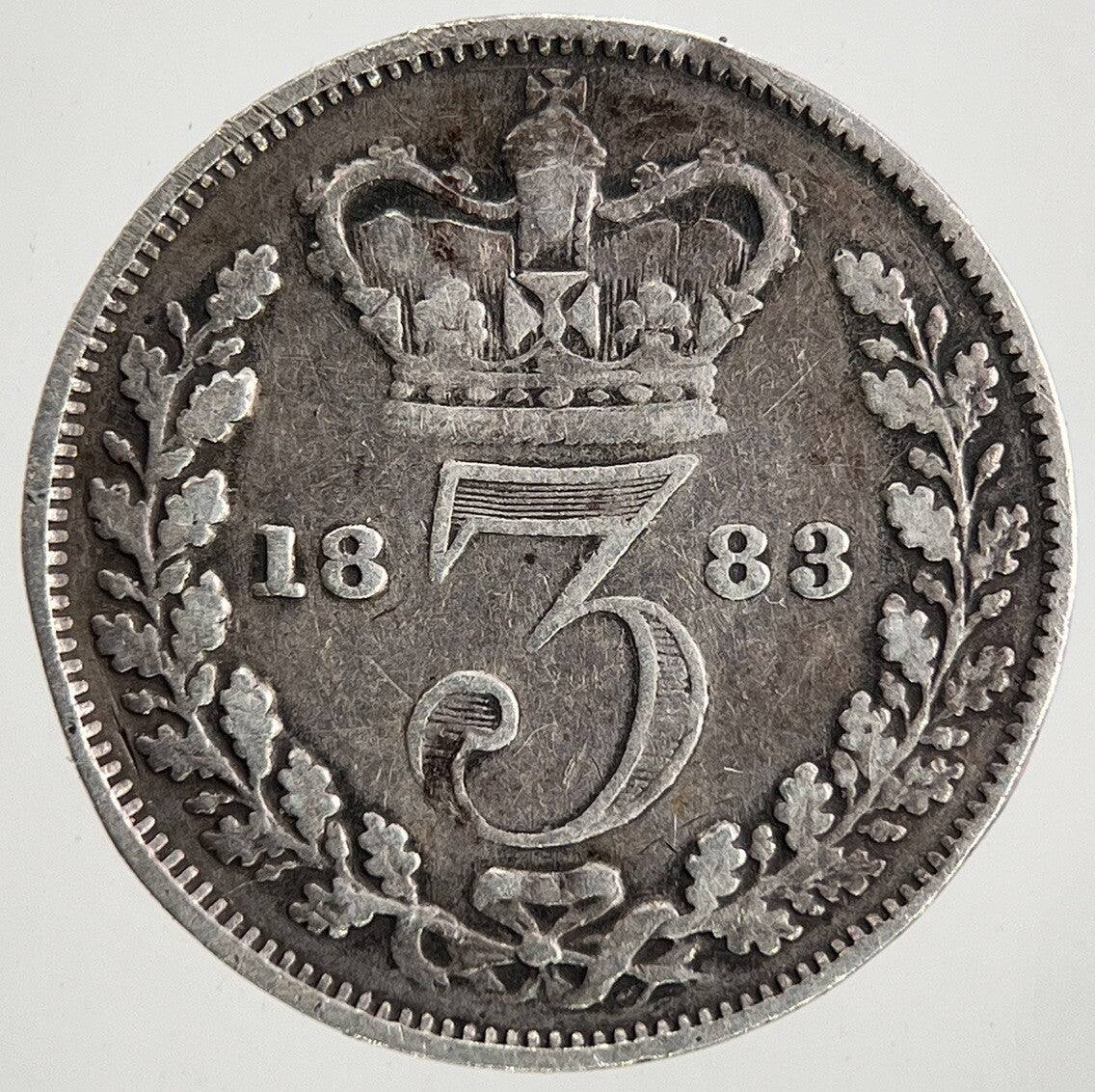 1883 Victoria Threepence Silver Coin | Fine Collectable Grade | a9069