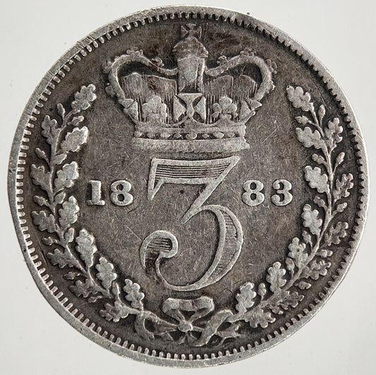 1883 Victoria Threepence Silver Coin | Fine Collectable Grade | a9069