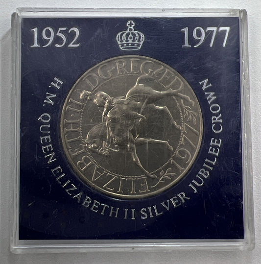 1977 Elizabeth II Jubilee Crown British Coin In Case | Collectable Grade a90343