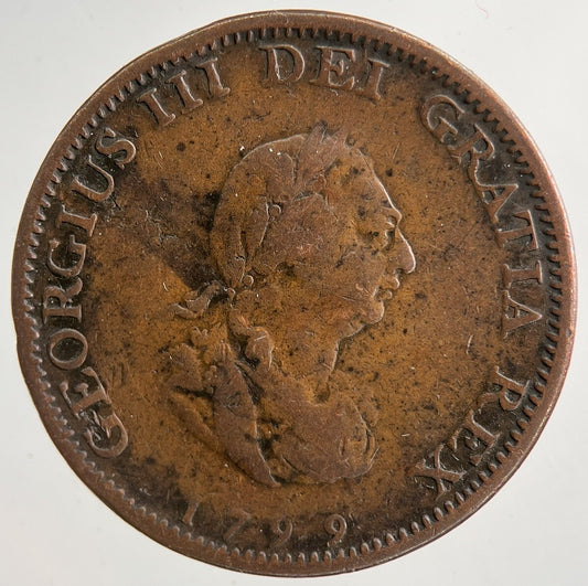 1799 George 3rd III Farthing Coin | Fine Collectable Grade | a9231