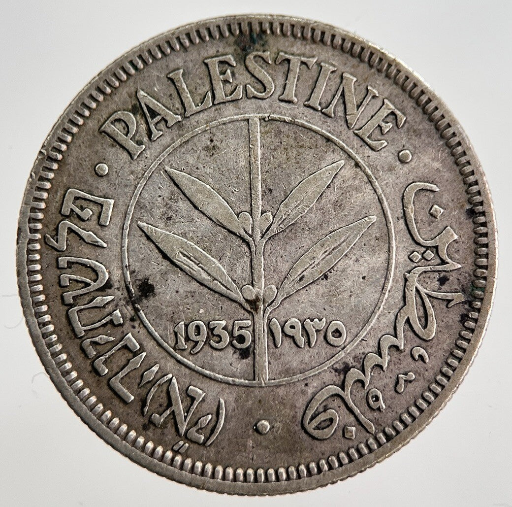 1935 Palestine 50 Mils Silver Coin | Fine Collectable Grade | a8790