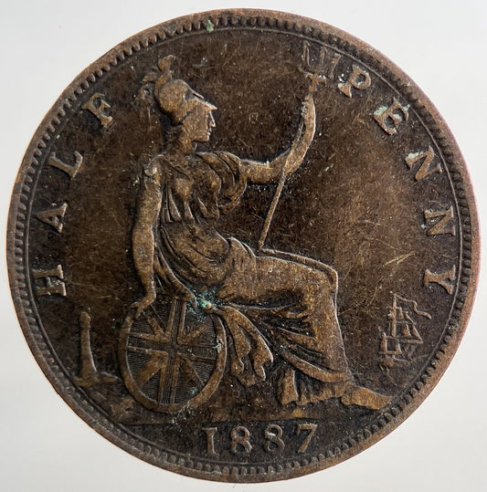 1887 Victoria Half-Penny Coin | Fine Collectable Grade | a9262
