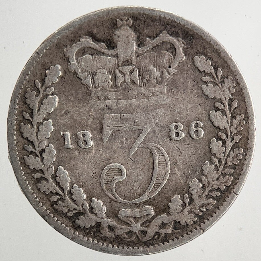 1886 Victoria Threepence Silver Coin | Fine Collectable Grade | a9070