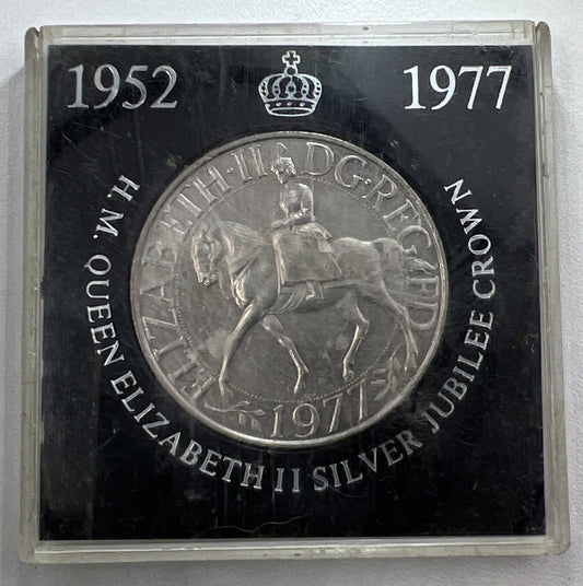 1977 Elizabeth II Jubilee Crown British Coin In Case | Collectable Grade a90344