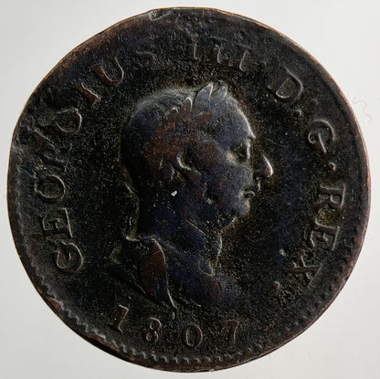 1807 George 3rd III Farthing Coin | Fine Collectable Grade | a9230