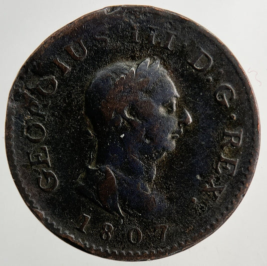 1807 George 3rd III Farthing Coin | Fine Collectable Grade | a9230