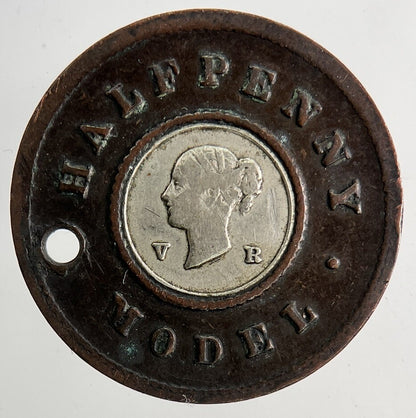 1800’s Victoria Half-Penny Model Coin Token | Fine Collectable Grade | a9146