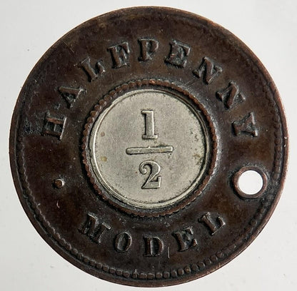1800’s Victoria Half-Penny Model Coin Token | Fine Collectable Grade | a9146
