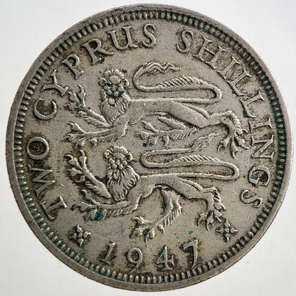 1947 Cyprus 1 Shilling Coin | Fine Collectable Grade | a9327