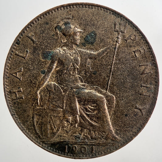 1901 Victoria Half-Penny Coin | Very High Grade | a9398