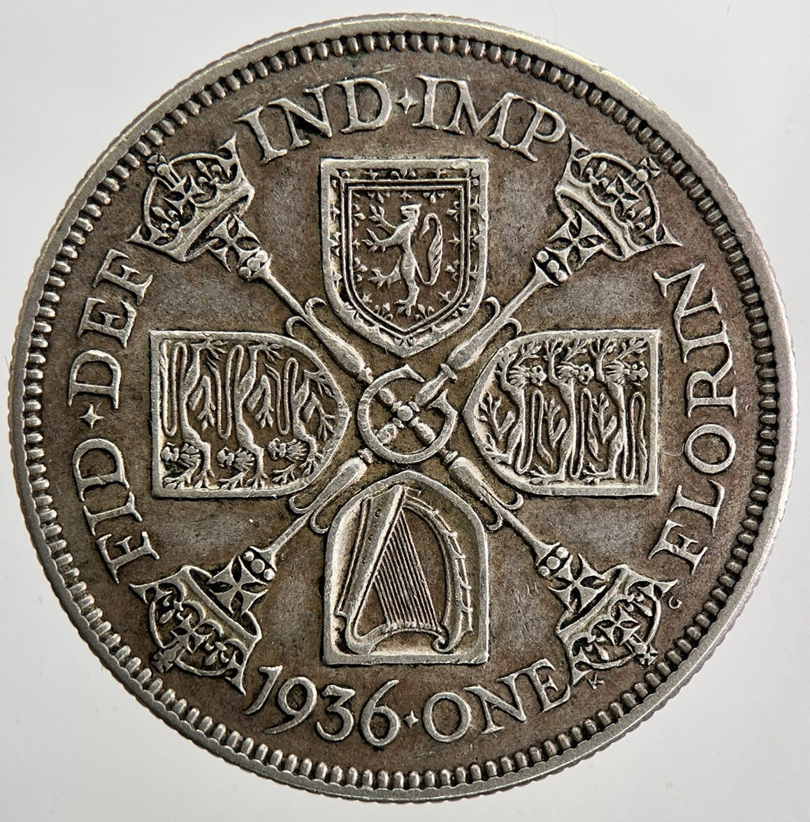 1936 George V Florin British Silver Coin | Very High Grade | a9424