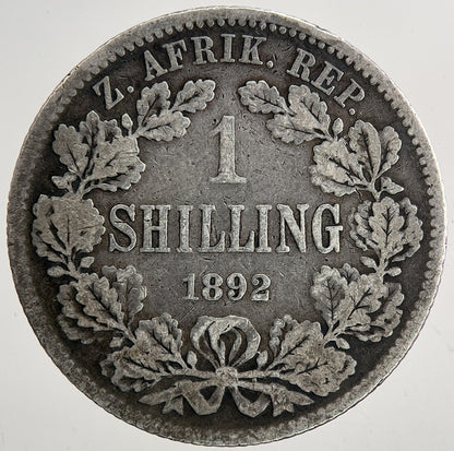 1892 South Africa Shilling Silver Coin | Fine Collectable Grade | a9340