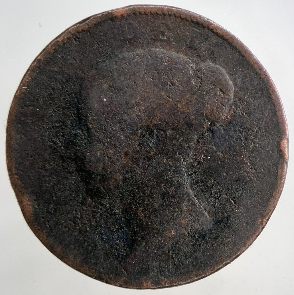 1844 Victoria Half-Penny Coin | Fair Grade | a9308