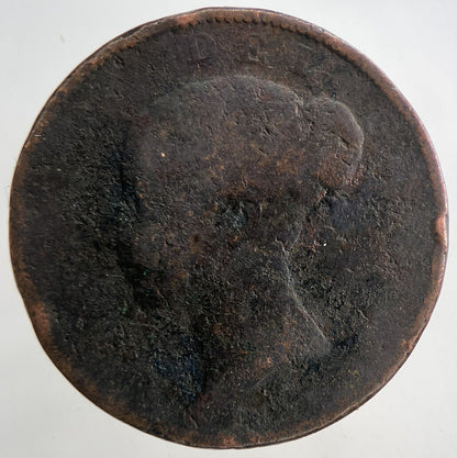 1844 Victoria Half-Penny Coin | Fair Grade | a9308