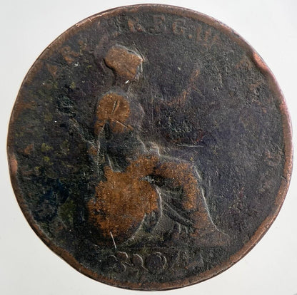 1844 Victoria Half-Penny Coin | Fair Grade | a9308