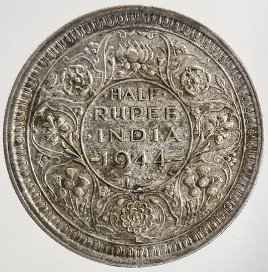 1944 India 1/2 Half Rupee Silver Coin | Very High Grade | a9102