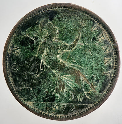 1872 Victoria One Penny Coin | Fine Collectable Grade | a9423