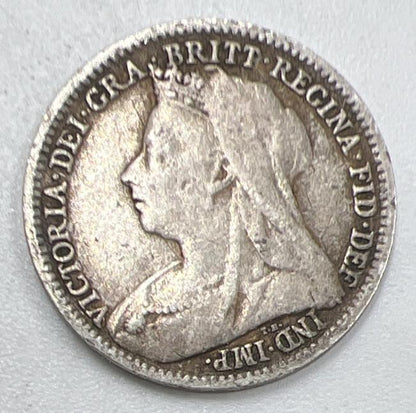 1899 Threepence | British Silver Coin | Queen Victoria | Collectable Grade a944