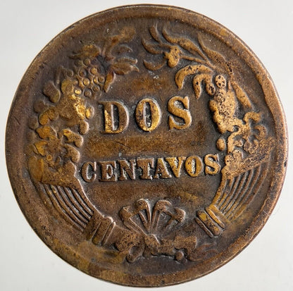 1878 Peru Dos 2 Centavos Coin | Fine Collectable Grade | a9202