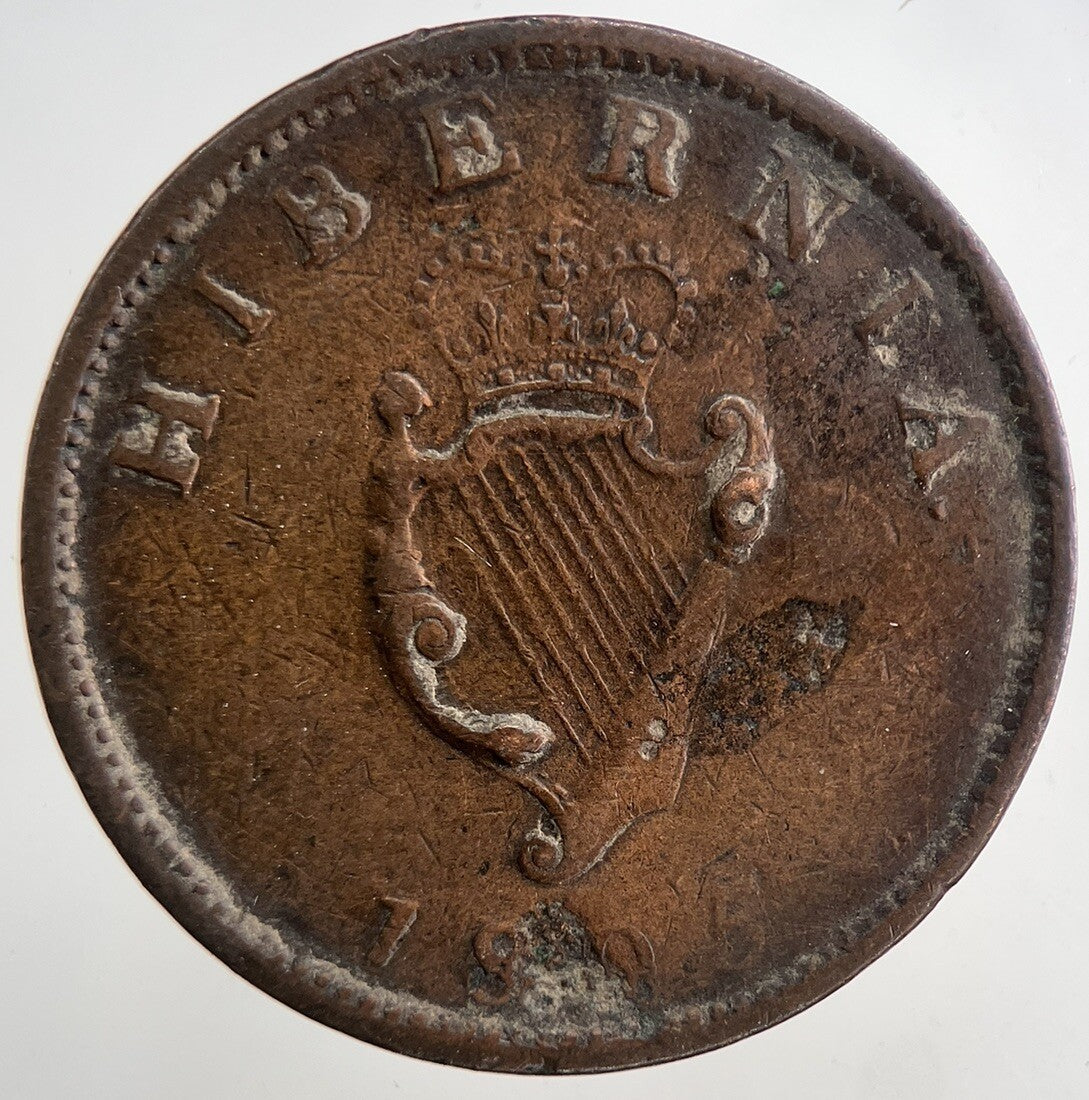 1805 George III Irish Hibernia Half-Penny Coin | Fine Collectable Grade | a9309
