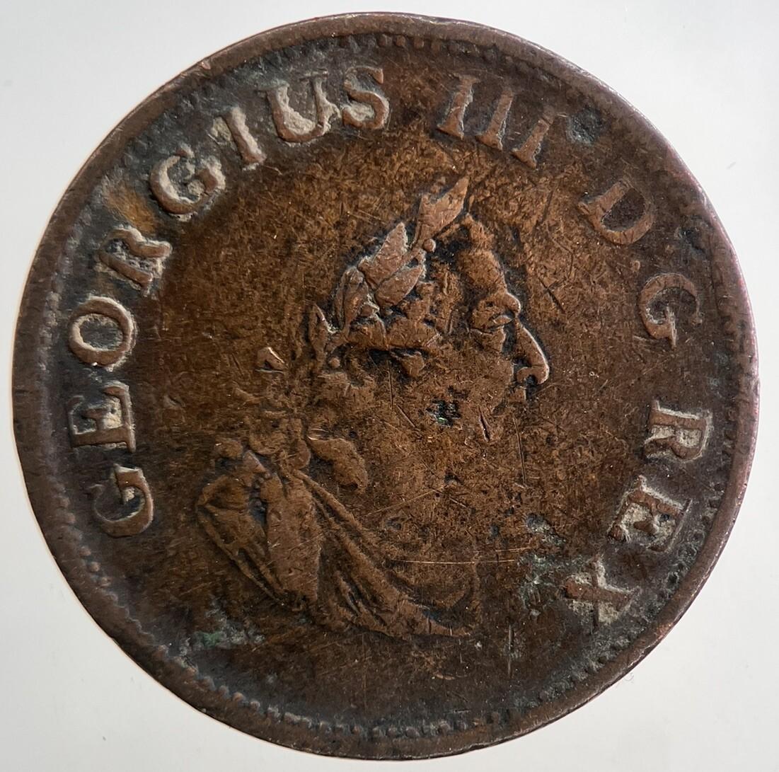 1805 George III Irish Hibernia Half-Penny Coin | Fine Collectable Grade | a9309