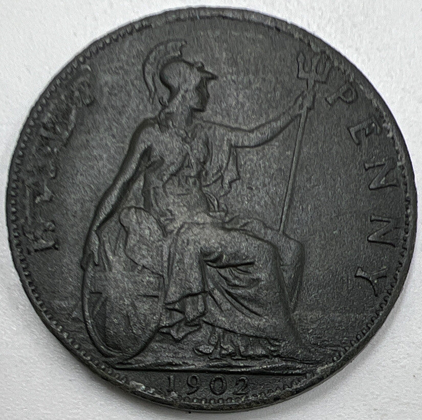 1902 Edward VII Half-Penny | British Copper Coin | Fine Collectable Grade | a968