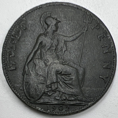 1902 Edward VII Half-Penny | British Copper Coin | Fine Collectable Grade | a968